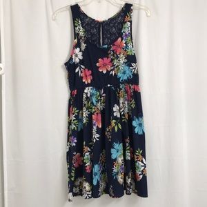 Navy Blue Floral Dress